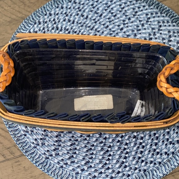 Longaberger Basket with Navy and Natural Accents - Picture 3 of 3
